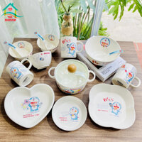 Bộ bát đĩa sứ Doraemon LTR-BỘ 14 MÓN-chén bát Decor-bộ bát ăn cơm tuổi thơ dễ thương phủ men bóng,chén dĩa sứLilyDeco