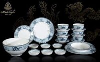 Bộ bát dĩa sứ Minh Long cao cấp Camelia Tứ Linh 23 Sản Phẩm