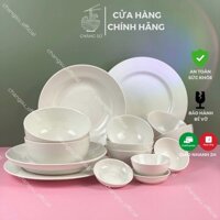 Bộ Bát Đĩa Sứ trắng  [19 MÓN và 15 MÓN ] - Bộ Bát Đĩa hàng việt nam cao cấp