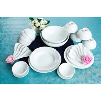 Bộ bát đĩa sứ trắng cao cấp 30 món Long Phương - BB Mart