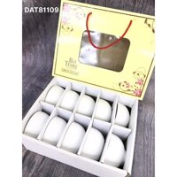 Bộ bát đĩa sứ trắng cao cấp Bát Tràngnhiều mẫu - 10 Bát cơm,Trắng