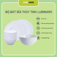 Bộ bát đĩa (tô, chén, dĩa) Luminarc thủy tinh 10 chi tiết DW CN10B/EV10A, thủy tinh cường lực an toàn, dùng lò vi sóng