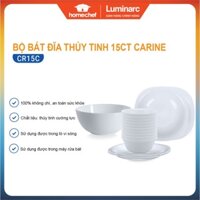 Bộ bát đĩa (tô, chén, dĩa) thủy tinh Luminarc Carine 15 chi tiết, chịu sốc nhiệt tốt - CR15C | Hàng chính hãng