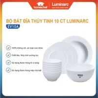 Bộ bát đĩa (tô, chén, dĩa) Luminarc thủy tinh Diwali 10 chi tiết, chịu sốc nhiệt tốt - DWCN10B | Hàng chính hãng