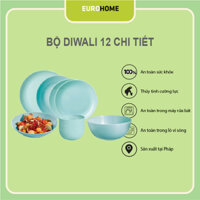 Bộ bát đĩa (tô, chén, dĩa) Luminarc thủy tinh xanh ngọc 12 chi tiết DW 12D