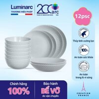 Bộ bát đĩa (tô, chén, dĩa) thủy tinh Luminarc Pampille Granit 12 chi tiết PG12A | Hàng chính hãng