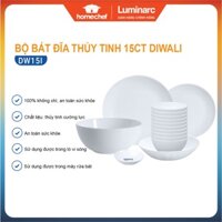 Bộ bát đĩa (tô, chén, dĩa) thủy tinh  Luminarc Diwali 15 chi tiết, chịu sốc nhiệt tốt - DW15I | Hàng chính hãng