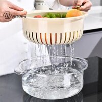 Bộ Bát Rây Lọc Nhà Bếp NcVHrt 2 Trong 1 Máy Lọc Thực Phẩm Rửa Rau Quả, Giỏ Lọc Hai Lớp Nhựa Lớn / Mới /