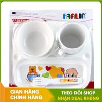 Bộ bát tập ăn bằng nhựa phíp (melamine) Farlin PER-246 - Chính Hãng