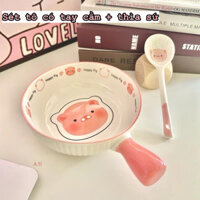 Bộ bát tay cầm mèo cam