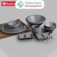 Bộ Bát Tô SUPERWARE Nhựa Phíp 100% Melamine - Dark Grey