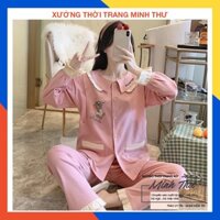 Bộ bầu - bộ sau sinh - cho con bú - 2 chức năng - chất liệu cotton ( mèo tom - QDTD - MS - 05 )