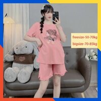 Bộ bầu - bộ sau sinh Mặc Nhà - 2 Chức Năng ( love girl ) - chất liệu Thun Cotton Mềm mát