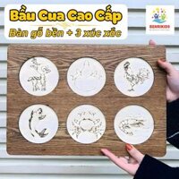 Bộ Bầu Cua Tôm Cá Cao Cấp Bằng Gỗ Tặng Kèm 3 Lắc Bầu Cua, Đồ Chơi Tết 2025 Xí Ngầu Bầu Cua Gỗ Siêu Bền