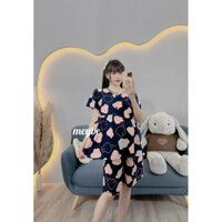 Bộ bầu lanh lụa cộc tay Meybe sau sinh mùa hè cho bé ti tiện lợi - MBE037