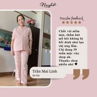 Bộ Bầu Mặc Nhà Trước Và Sau Sinh NARYLEE chất liệu cotton cao cấp kháng khuẩn chống tia UV an toàn mã NR-Y202