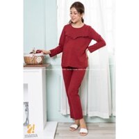 Bộ bầu và sau sinh kéo khoá cho bé bú mẫu mới nhất 2019 màu đỏ ảnh thật QAM5120