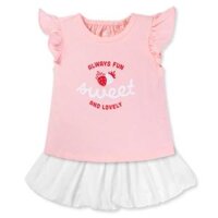 Bộ bé gái áo tay tiên váy bí Animo TX1125054 (1-6Y,Hồng-trắng,TT02)