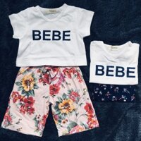 Bộ bé gái bebe phối quần hoa