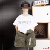 Bộ Bé Trai 10-30Kg Áo Thun Túi Ngược Phối Quần Kaki