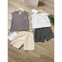 bộ bé trai áo ba lỗ quần kaki QC cho bé từ 17-27kg