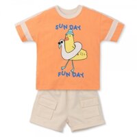 Bộ bé trai ngắn Bst Aloha Animo HN0625009 (1-6Y,Cam-kem,TT02)