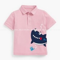 Bộ bé trai polo áo hồng, thoáng mát, thấm hút mồ hôi. Quần qua gối, cực lịch sự khi đi học, xuống phố...
