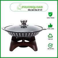 Bộ bếp cồn nồi hợp kim gang 24cm, có đế làm nóng giữ nhiệt