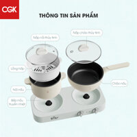 Bộ Bếp Điện Đôi Bear Kèm Nồi Chảo Đa Năng Hấp Luộc Chiên Tiện Lợi Tiết Kiệm Chi Phí Dễ Vệ Sinh SB-BD02N