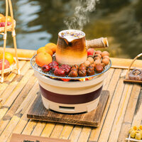 Bộ bếp pha trà và sưởi ấm, bộ đầy đủ, bếp nướng trong nhà mùa đông, bếp than củi sưởi ấm