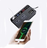 Bộ Biến tần ô tô chuyển đổi nguồn điện từ DC12V/24V sang AC 110/220V Ổ cắm điện với cổng USB tiện dụng