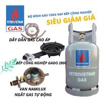 Bộ Bình Gas 12kg Và Bếp Gas Công Nghiệp Van Ngắt Gas Tự Động