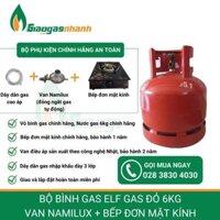 Bộ Bình Gas 6kg Van Namilux Bếp đơn mặt kính