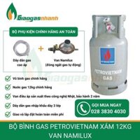 Bộ Bình Gas Petrovietnam xám 12kg van Namilux