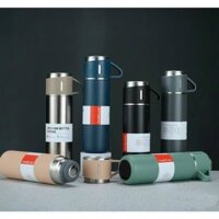 BỘ BÌNH GIỮ NHIỆT KÈM 2 LY CÁCH NHIỆT VACUUM FLASK 500ml INOX CAO CẤP