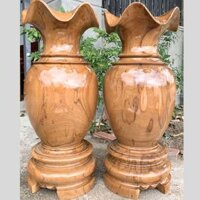 Bộ Bình Gỗ Gụ cao 70cm, đường kính 29cm