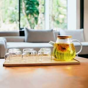 Bộ bình lọc trà hoa thủy tinh Samadoyo T95 900ml