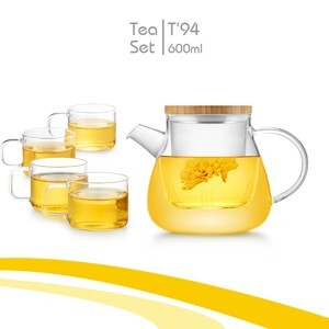 Bộ bình lọc trà hoa thủy tinh Samadoyo T95 900ml