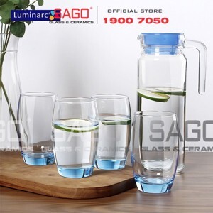 Bộ bình ly thủy tinh Luminarc 5 món Rotterdam Ice Blue J1799