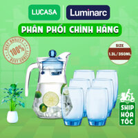 Bộ Bình Ly Thủy Tinh Luminarc Arc Salto Blue 7 món - 7L6105 | Phân Phối Chính Hãng