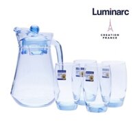 Bộ Bình Ly Thuỷ Tinh Màu Xanh 5 món Luminarc Arc Blue - LUBIL0535