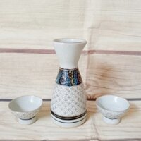 bộ bình ly uống rượu sake sứ Nhật cao cấp - bình rót rượu sake nhật