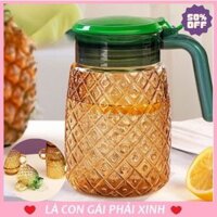 Bộ bình nước & cốc thủy tinh hình quả dứa cao cấp đẹp mắt, decor bàn uống nước lung linh sang trọng