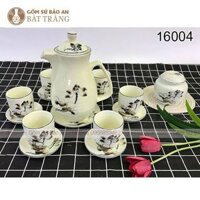 Bộ Bình Rót Nước Kèm 6 Cốc Sứ Bát Tràng – 16004