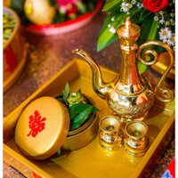 Bộ Bình Rượu Đồng kèm 2 Ly Đồng Cao Cấp Lộc Thành