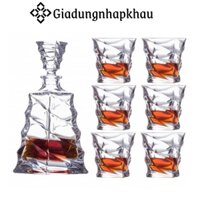 Bộ Bình Rượu Pha Lê Bohemia Casablanca, 1 Bình 0.7L Và 6 Cốc300ml, Made in Czech Republic, giadungnhapkhau19