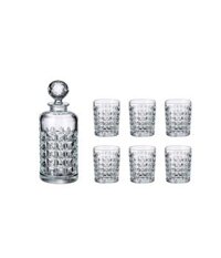 Bộ bình rượu pha lê Bohemia Diamond Cut (1 bình và 6 cốc)