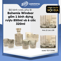 Bộ bình rượu pha lê Bohemia Windsor gồm 1 bình đựng rượu 850ml và 6 cốc 320ml nội địa Đức GSTElectronic 520100