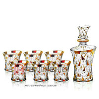 BỘ BÌNH RƯỢU PHA LÊ MẠ VÀNG HỌA TIẾT HẠT KIM CƯƠNG