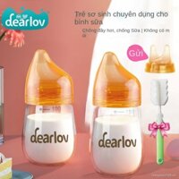 Bộ bình sữa thủy tinh cho bé sơ sinh 100ml / 150ml chịu nhiệt độ cao và chống đau bụng